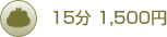 15分 1,500円