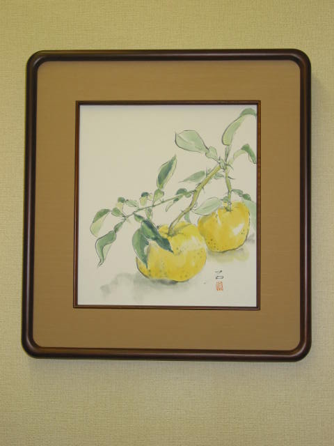柚子　37.5×40.5　（色紙）