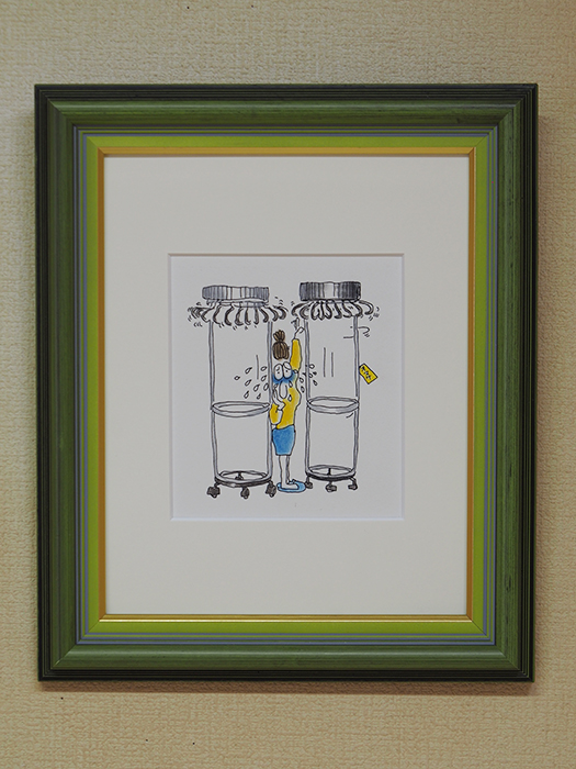 イラスト画　茶畑和也 「オマケ」<br />
サイズ 縦31.0cm×横26.0cm